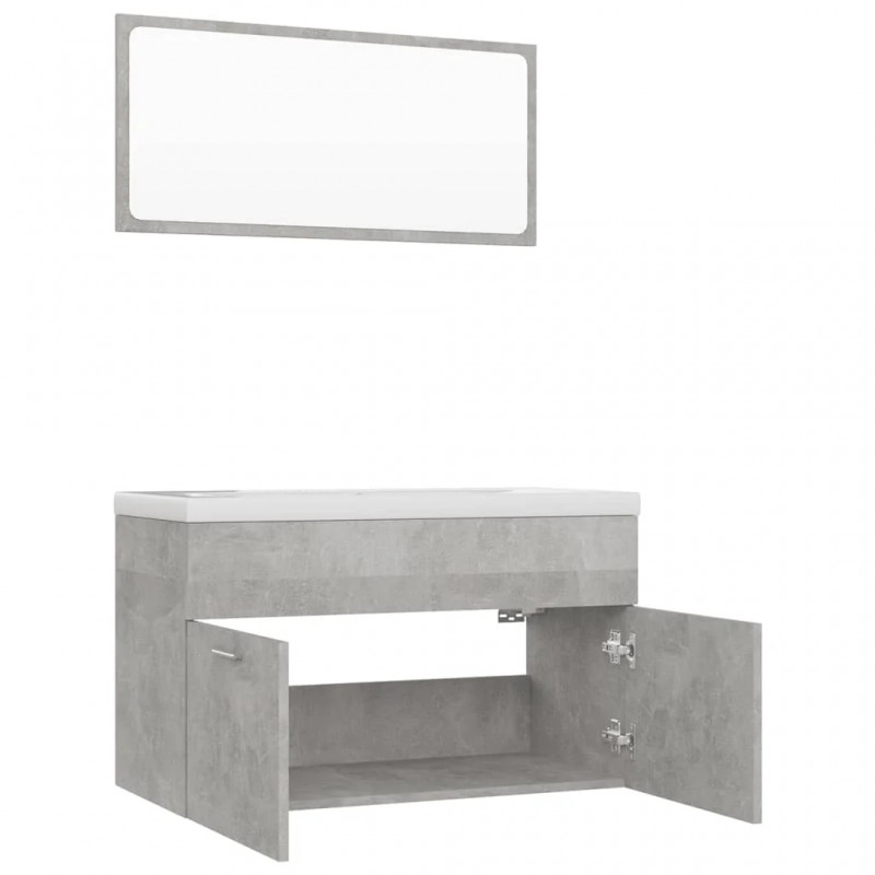 Bathroom Furniture Set Concrete Grey Engineered Wood Bathroom Furniture Set Concrete Grey Engineered Wood