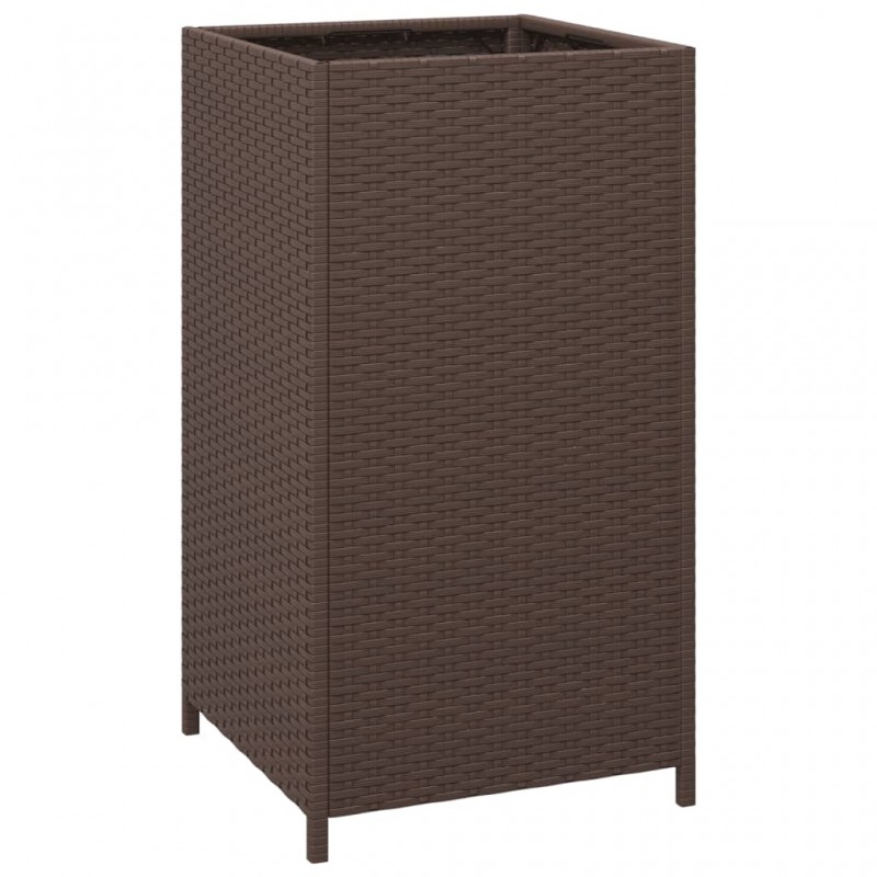 Trash Bin Brown 40x40x80 cm Poly Rattan Trash Bin Brown 40x40x80 cm Poly Rattan