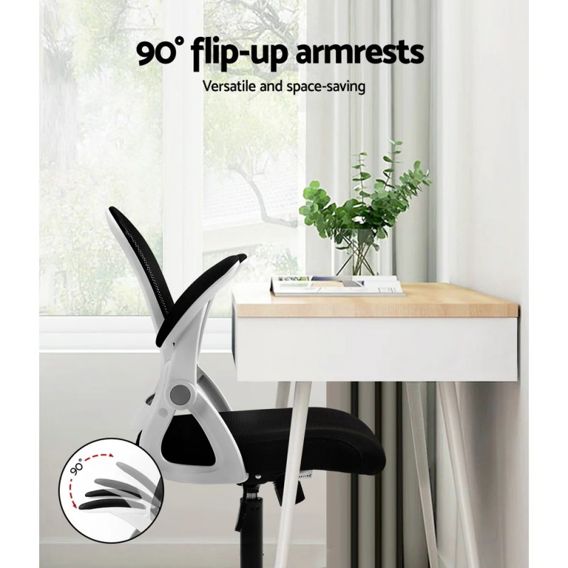 Artiss Mesh Office Chair Mid Back Black Artiss Mesh Office Chair Mid Back Black