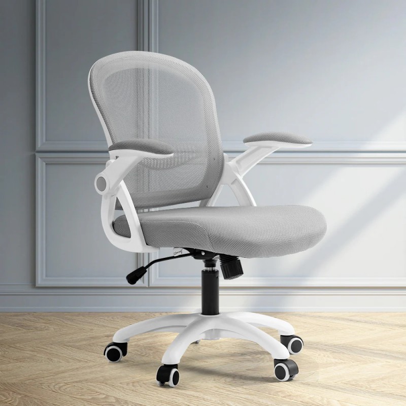 Artiss Mesh Office Chair Mid Back Grey Artiss Mesh Office Chair Mid Back Grey