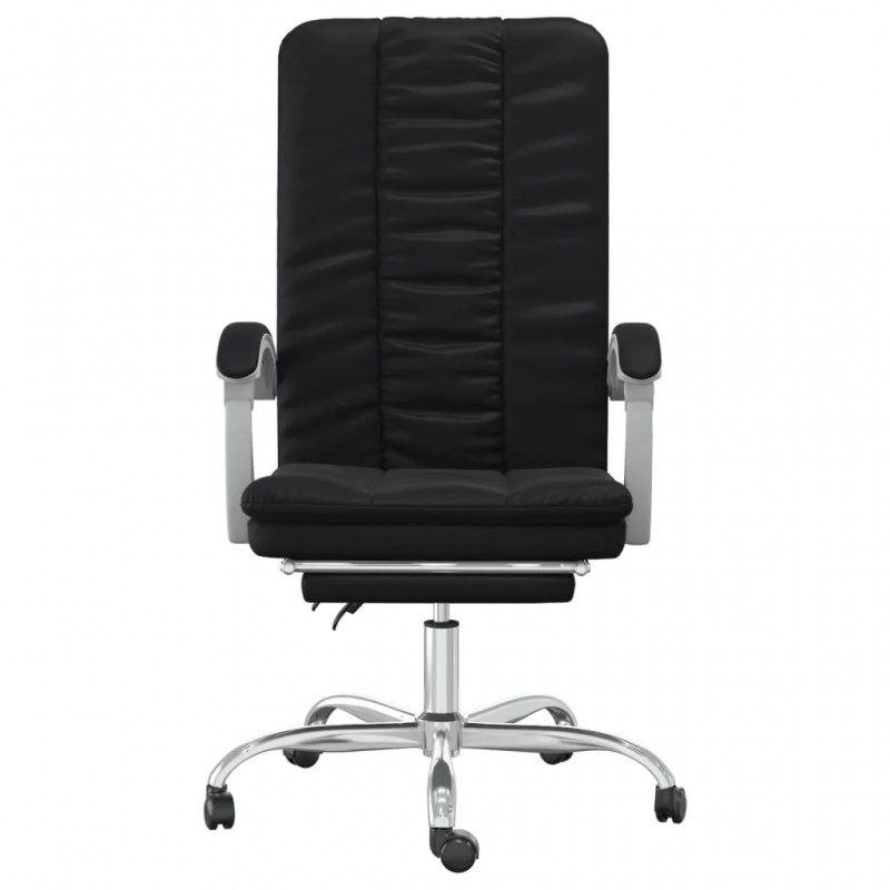 Reclining Office Chair Black Faux Leather Reclining Office Chair Black Faux Leather