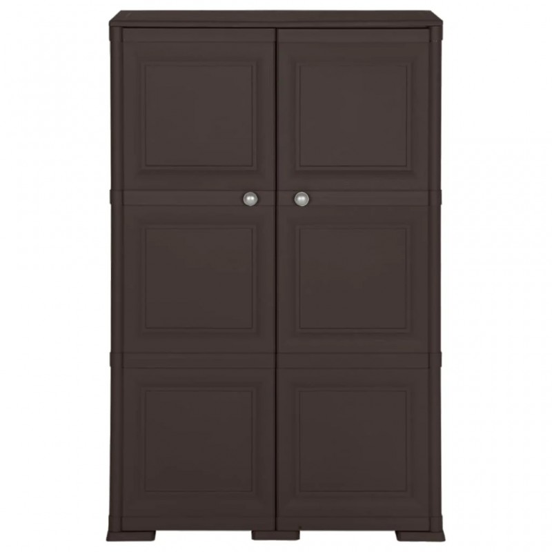 Plastic Cabinet 79x43x125 cm Wood Design Brown Plastic Cabinet 79x43x125 cm Wood Design Brown