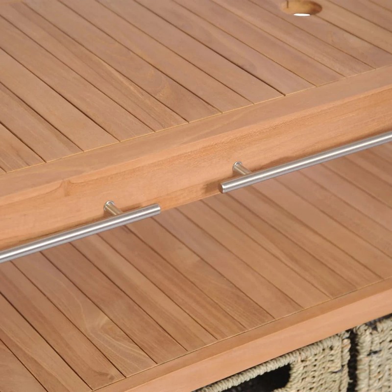 Bathroom Vanity Cabinet with 4 Baskets Solid Teak 132x45x75 cm Bathroom Vanity Cabinet with 4 Baskets Solid Teak 132x45x75 cm