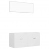 2 Piece Bathroom Furniture Set White Engineered Wood
