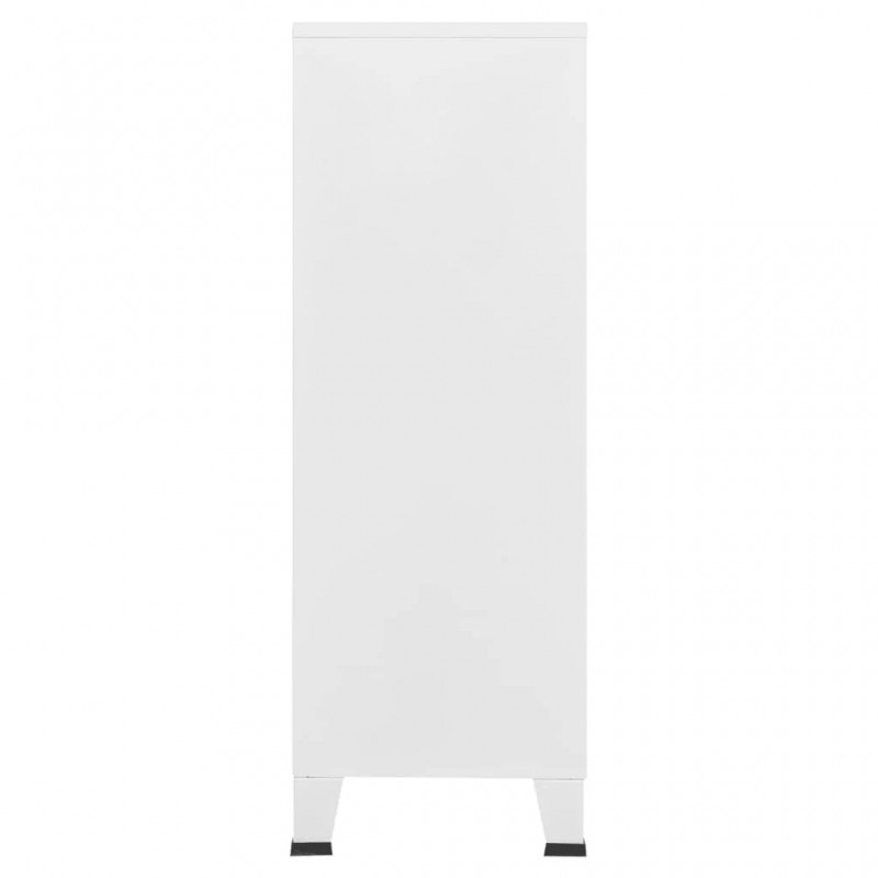 Industrial Storage Chest White 75x40x115 cm Metal Industrial Storage Chest White 75x40x115 cm Metal