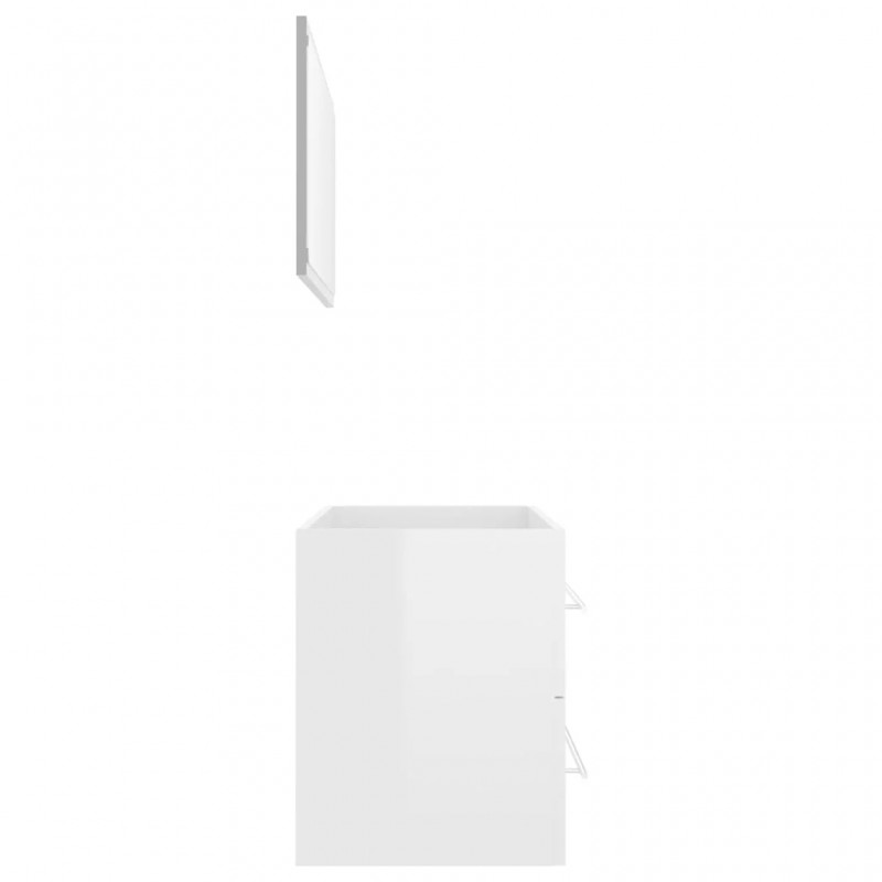 2 Piece Bathroom Furniture Set High Gloss White Engineered Wood 2 Piece Bathroom Furniture Set High Gloss White Engineered Wood