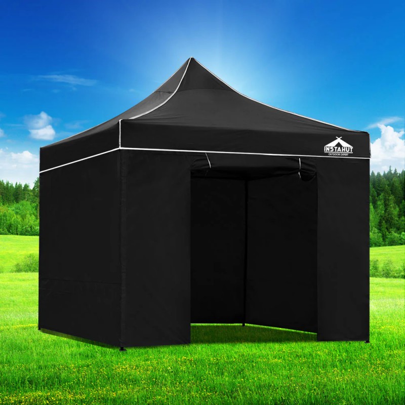 Instahut Gazebo 3x3 Pop Up Marquee Folding Tent Wedding Gazebos Camping Outdoor Shade Canopy Black Instahut Gazebo 3x3 Pop Up Marquee Folding Tent Wedding Gazebos Camping Outdoor Shade Canopy Black
