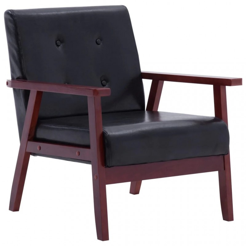 Armchair  Black Faux Leather Armchair  Black Faux Leather