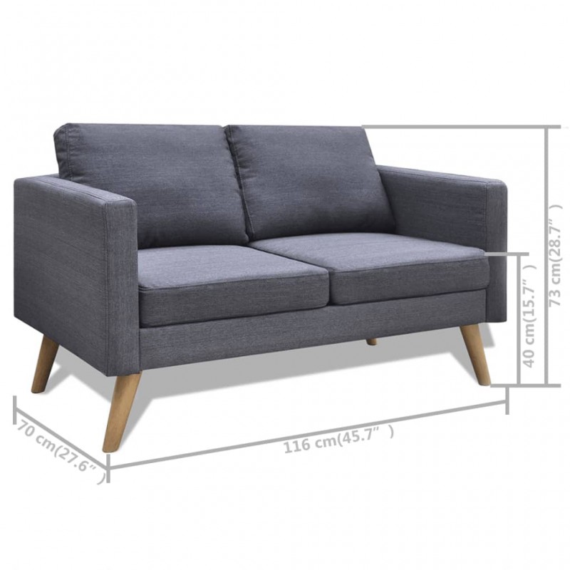 Sofa Set 2-Seater and 3-Seater Fabric Dark Grey Sofa Set 2-Seater and 3-Seater Fabric Dark Grey