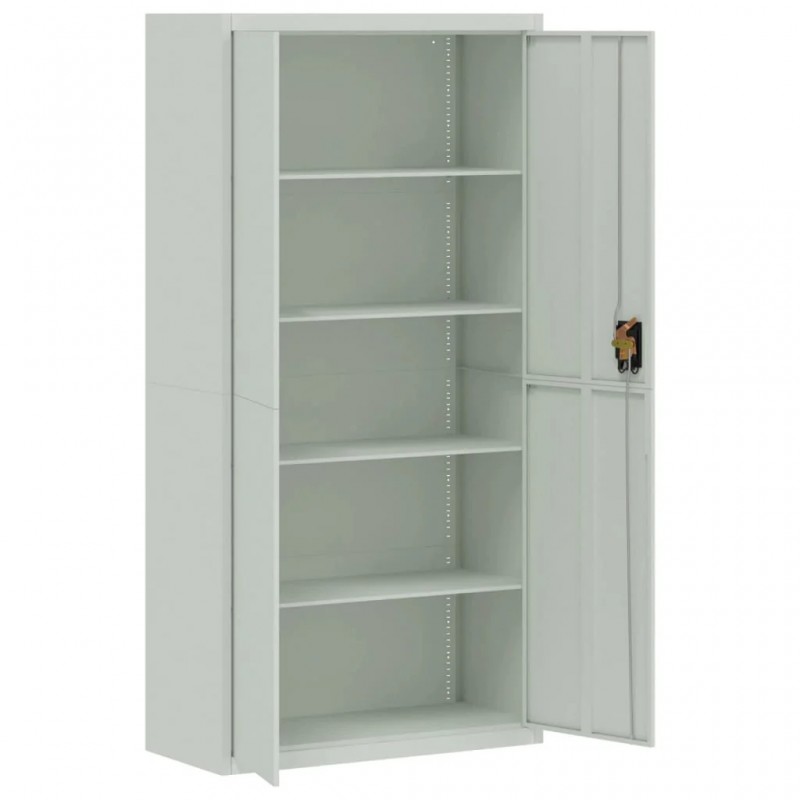 File Cabinet Light Grey 90x40x180 cm Steel File Cabinet Light Grey 90x40x180 cm Steel