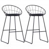 Bar Chairs 2 pcs Black Faux Leather