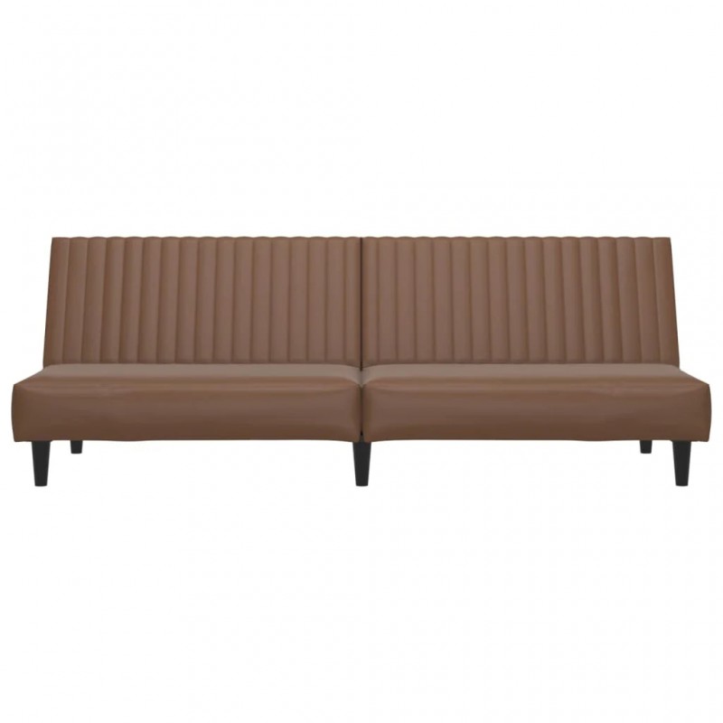 2-Seater Sofa Bed Brown Faux Leather 2-Seater Sofa Bed Brown Faux Leather