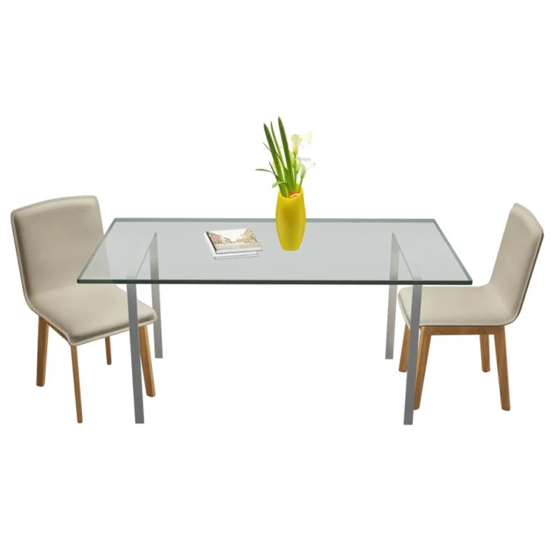 vidaXL Dining Chairs 2 pcs Beige Fabric and Solid Oak Wood vidaXL Dining Chairs 2 pcs Beige Fabric and Solid Oak Wood