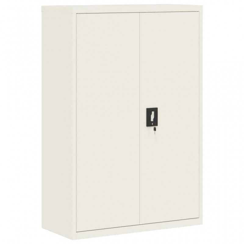 File Cabinet White 90x40x140 cm Steel File Cabinet White 90x40x140 cm Steel
