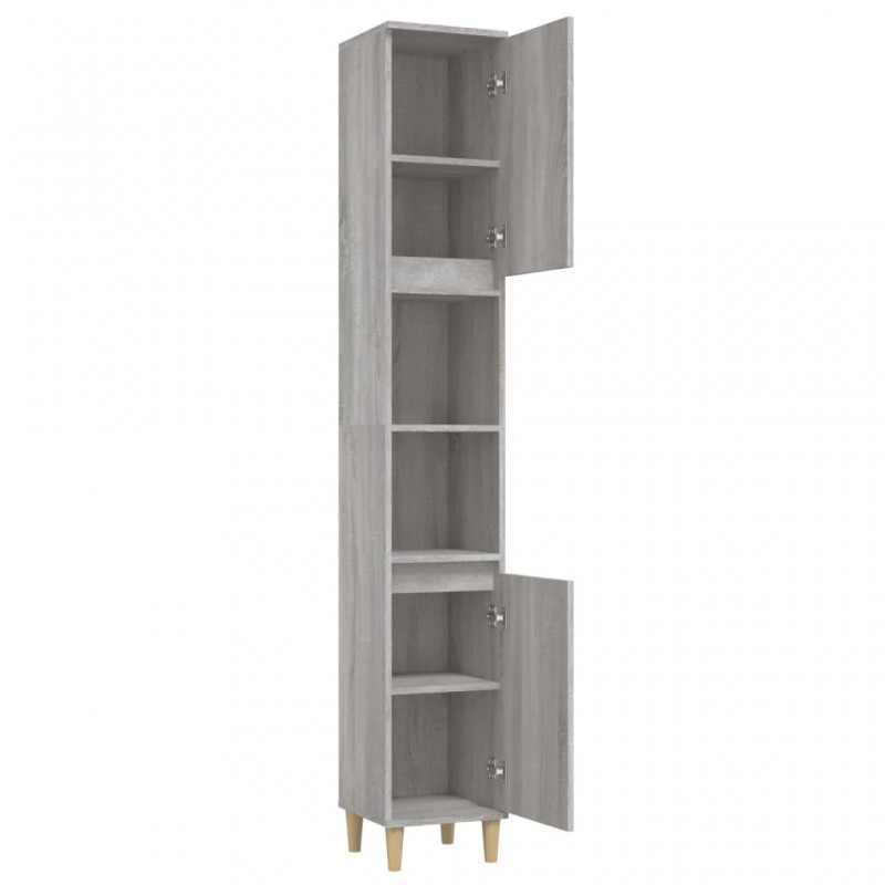 Bathroom Cabinet Grey Sonoma 30x30x190 cm Engineered Wood Bathroom Cabinet Grey Sonoma 30x30x190 cm Engineered Wood