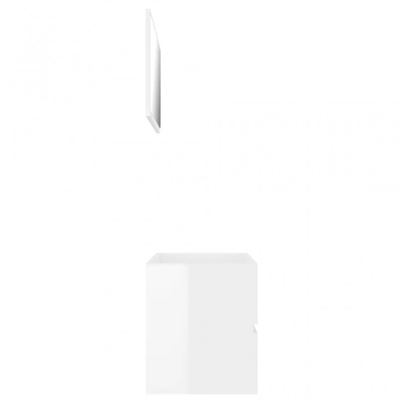 2 Piece Bathroom Furniture Set High Gloss White Engineered Wood 2 Piece Bathroom Furniture Set High Gloss White Engineered Wood