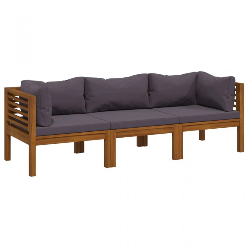 3-Seater Garden Sofa with Cushion Solid Acacia Wood 3-Seater Garden Sofa with Cushion Solid Acacia Wood