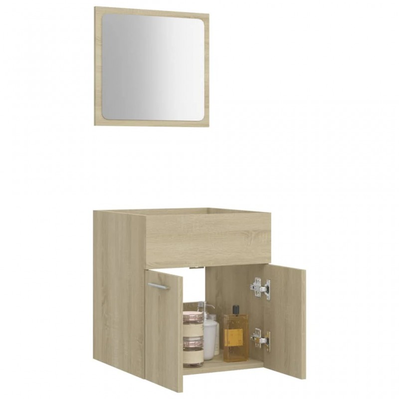 2 Piece Bathroom Furniture Set Sonoma Oak Engineered Wood 2 Piece Bathroom Furniture Set Sonoma Oak Engineered Wood