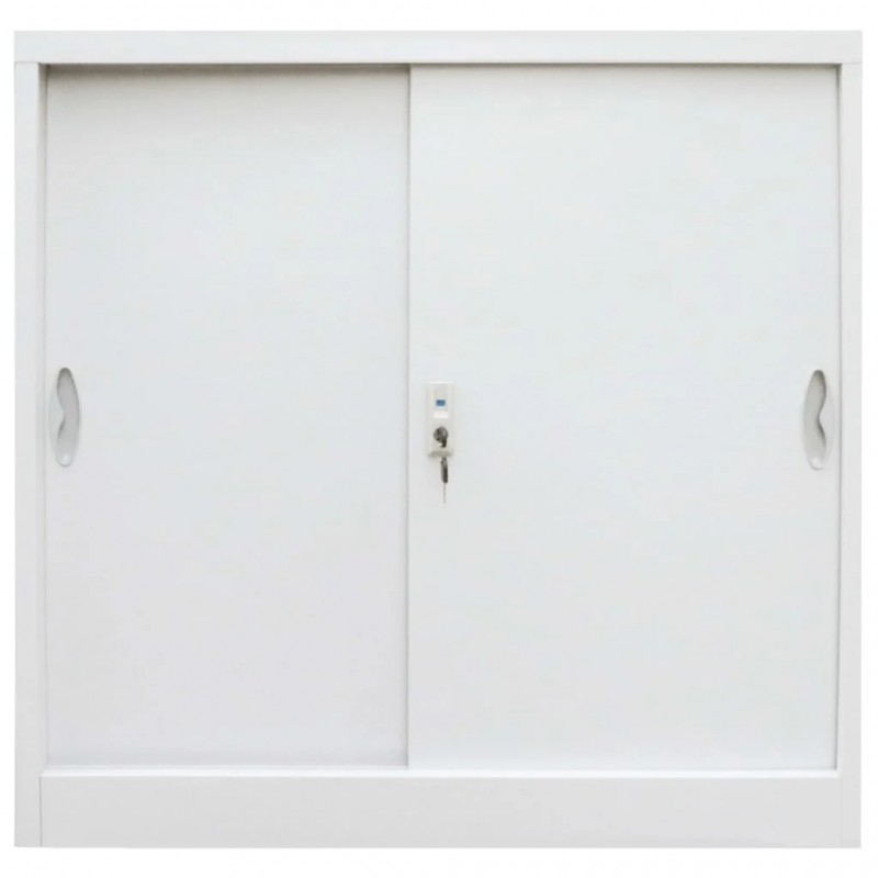 Office Cabinet with Sliding Doors Metal 90x40x90 cm Grey Office Cabinet with Sliding Doors Metal 90x40x90 cm Grey