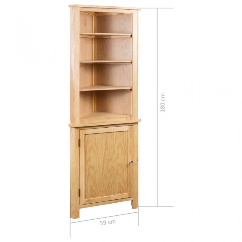 Corner Cabinet 59x36x180 cm Solid Oak Wood Corner Cabinet 59x36x180 cm Solid Oak Wood