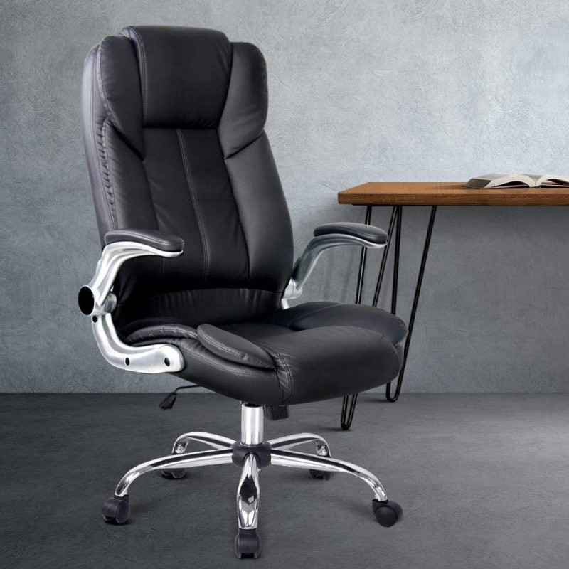Artiss Executive Office Chair Leather Tilt Black Artiss Executive Office Chair Leather Tilt Black
