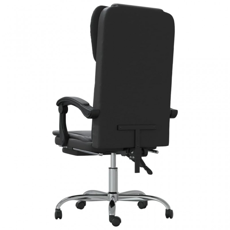 Reclining Office Chair Black Faux Leather Reclining Office Chair Black Faux Leather