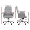 Artiss Fabric Office Chair Computer Chairs Grey