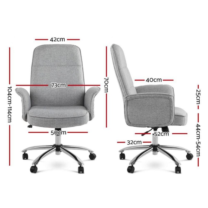 Artiss Fabric Office Chair Computer Chairs Grey Artiss Fabric Office Chair Computer Chairs Grey