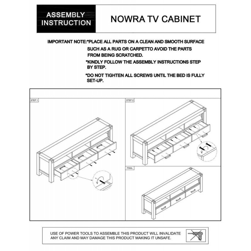 Nowra 3 Drawer Large Tv Unit Nowra 3 Drawer Large Tv Unit