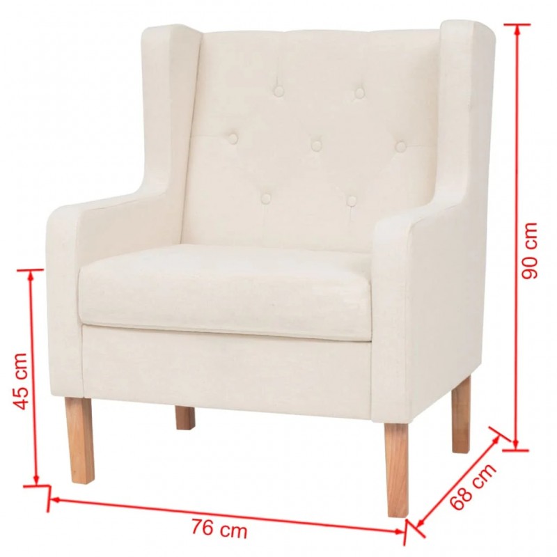 Armchair Cream White Fabric Armchair Cream White Fabric