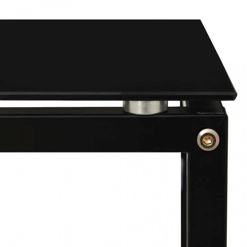 Side Table Black 40x40x60 cm Tempered Glass Side Table Black 40x40x60 cm Tempered Glass