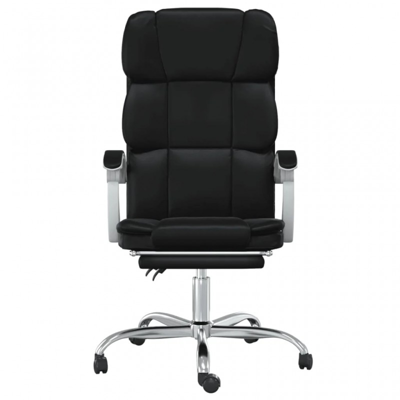 Reclining Office Chair Black Faux Leather Reclining Office Chair Black Faux Leather