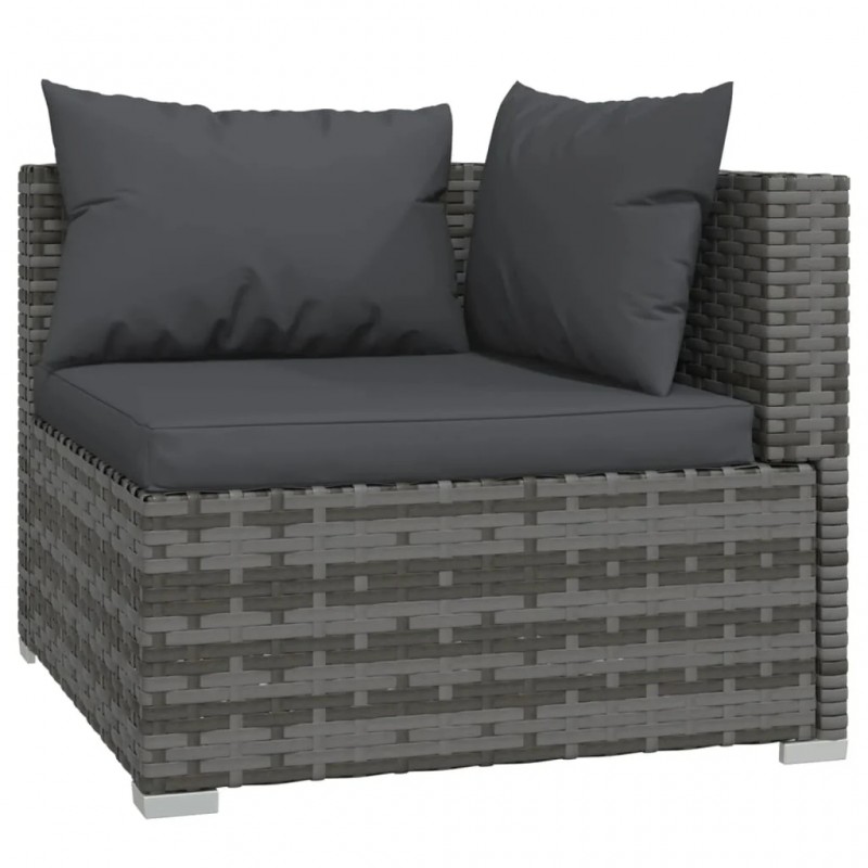 2-Seater Sofa with Cushions Grey Poly Rattan 2-Seater Sofa with Cushions Grey Poly Rattan