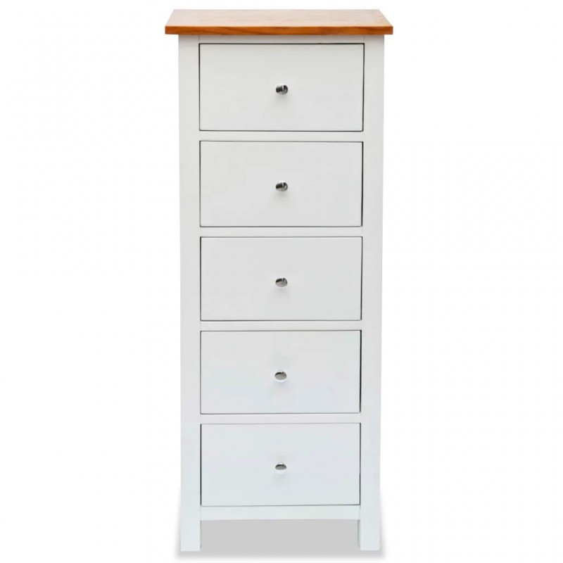 Tall Chest of Drawers 45x32x115 cm Solid Oak Wood Tall Chest of Drawers 45x32x115 cm Solid Oak Wood