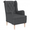Armchair with Solid Rubber Wood Feet Dark Grey Fabric