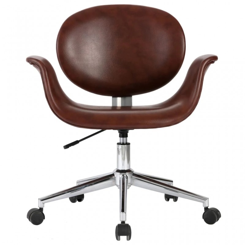 Swivel Office Chair Brown Faux Leather Swivel Office Chair Brown Faux Leather
