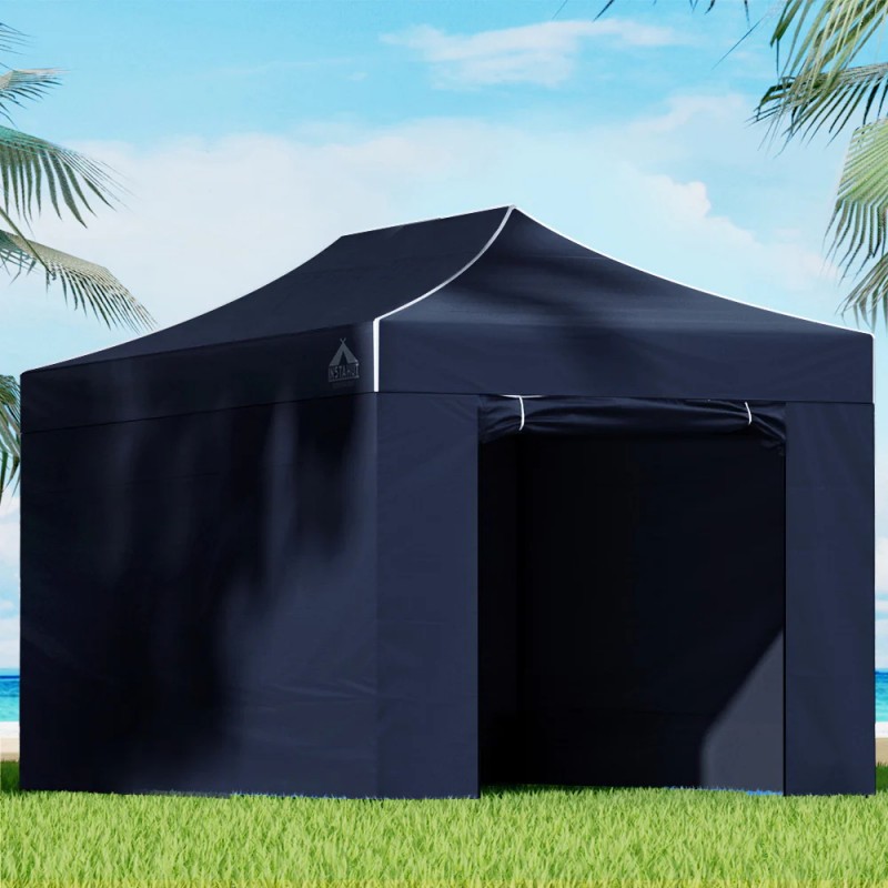 Instahut Gazebo 3x4.5 Pop Up Marquee Folding Tent Wedding Gazebos Camping Outdoor Shade Canopy Navy Instahut Gazebo 3x4.5 Pop Up Marquee Folding Tent Wedding Gazebos Camping Outdoor Shade Canopy Navy