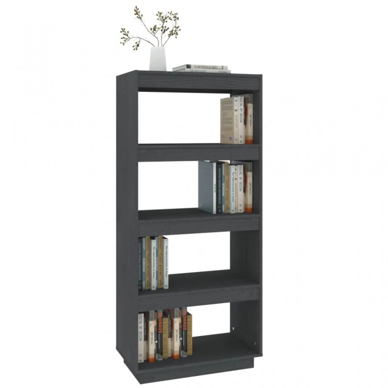 Book Cabinet/Room Divider Grey 60x35x135 cm Solid Pinewood Book Cabinet/Room Divider Grey 60x35x135 cm Solid Pinewood