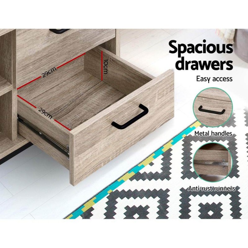 Artiss TV Cabinet Entertainment Unit 132cm Pine Tania Artiss TV Cabinet Entertainment Unit 132cm Pine Tania