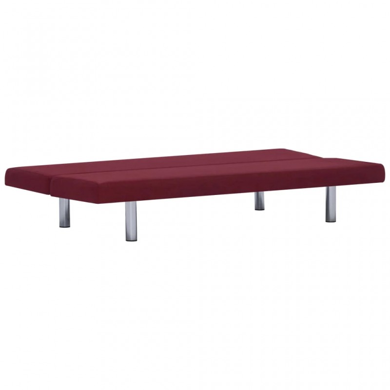 Sofa Bed Wine Red Polyester Sofa Bed Wine Red Polyester