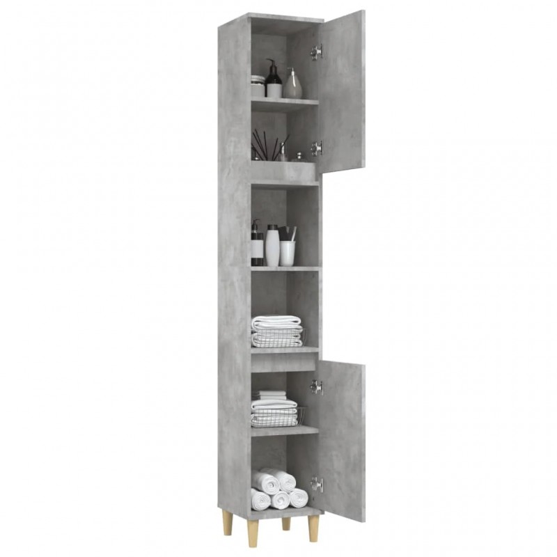 Bathroom Cabinet Concrete Grey 30x30x190 cm Engineered Wood Bathroom Cabinet Concrete Grey 30x30x190 cm Engineered Wood