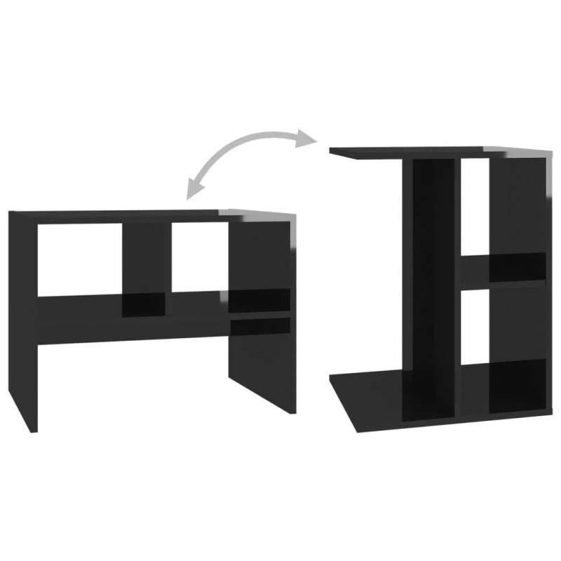 Side Table High Gloss Black 60x40x45 cm Engineered Wood Side Table High Gloss Black 60x40x45 cm Engineered Wood