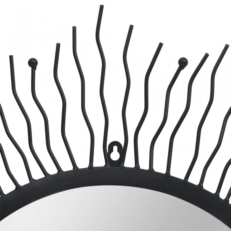 Garden Wall Mirror Sunburst 80 cm Black Garden Wall Mirror Sunburst 80 cm Black