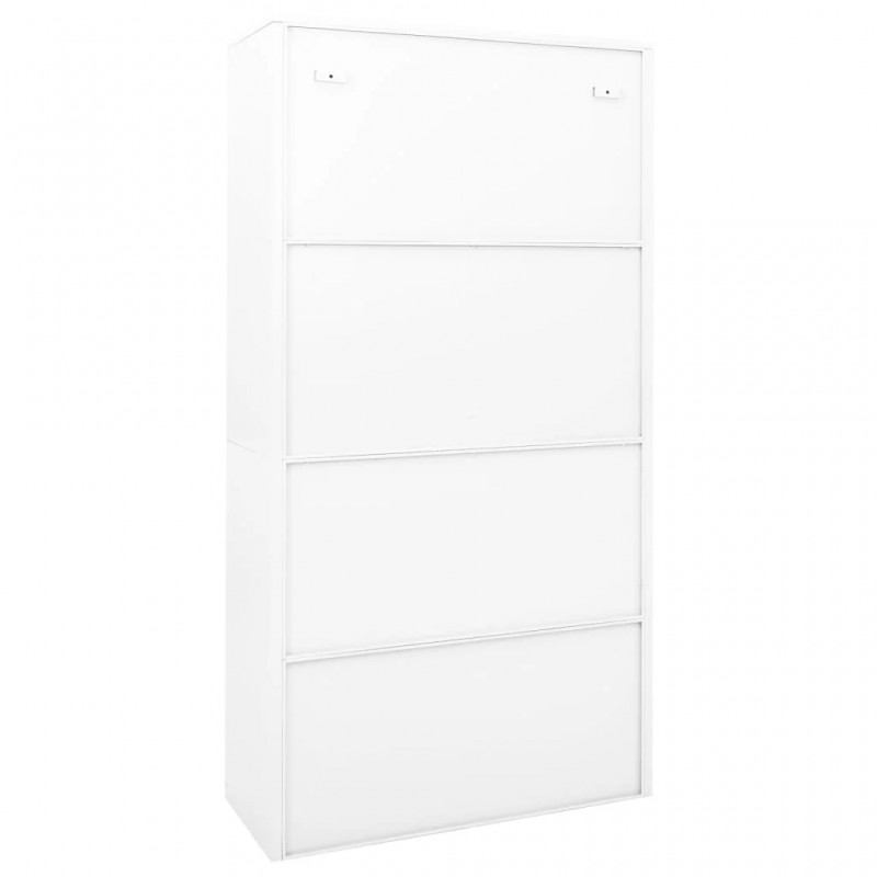 Office Cabinet with Sliding Door White 90x40x180 cm Steel Office Cabinet with Sliding Door White 90x40x180 cm Steel