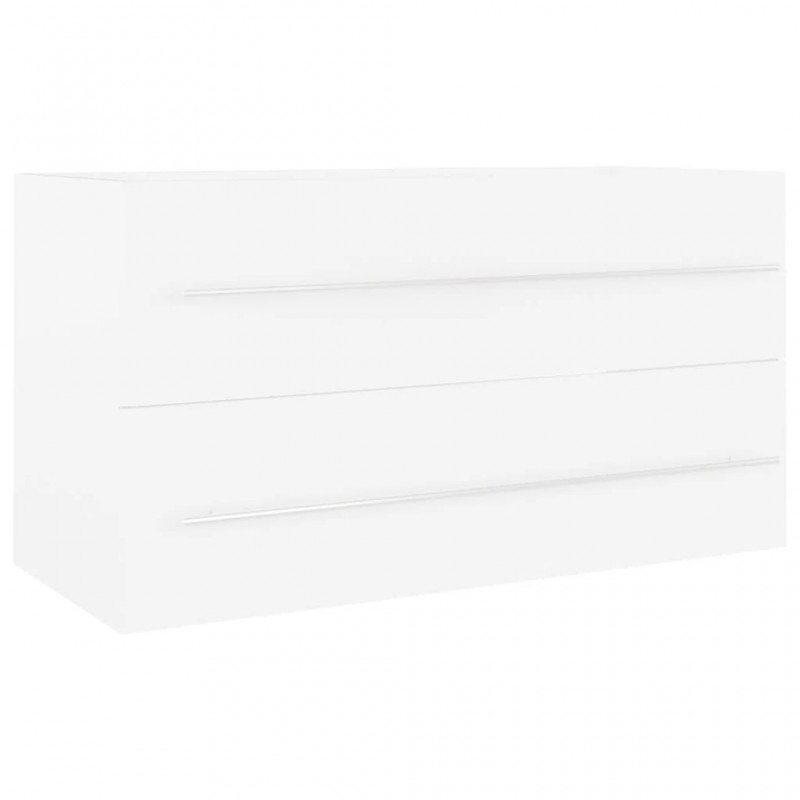 2 Piece Bathroom Furniture Set White Engineered Wood 2 Piece Bathroom Furniture Set White Engineered Wood