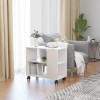 Side Table White 70x35x55 cm Engineered Wood