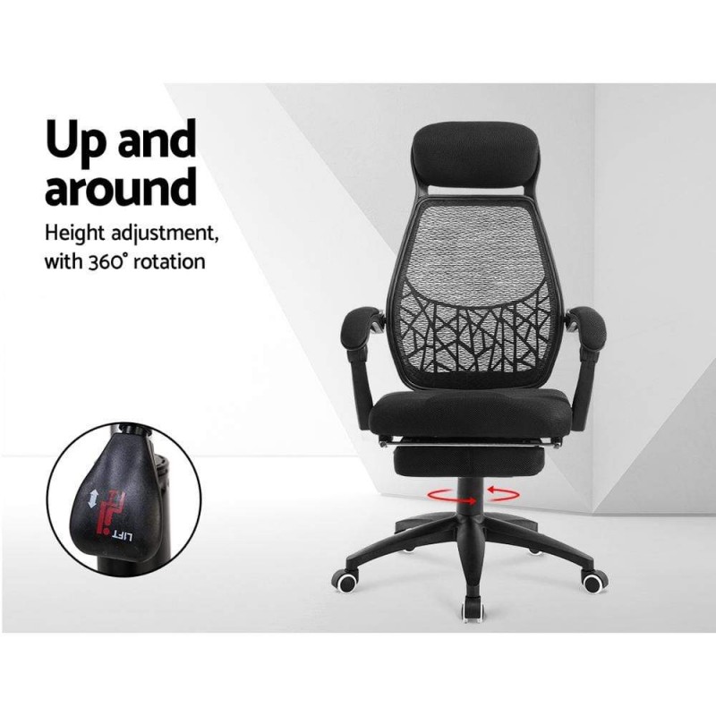 Artiss Mesh Office Chair Recliner Black Artiss Mesh Office Chair Recliner Black