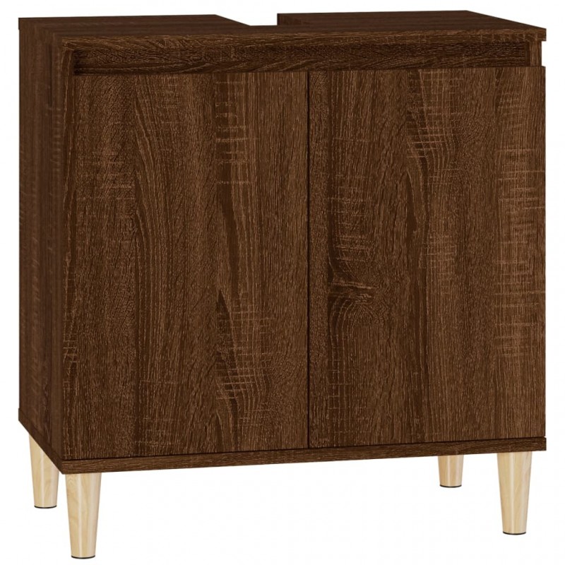 Sink Cabinet Brown Oak 58x33x60 cm Engineered Wood Sink Cabinet Brown Oak 58x33x60 cm Engineered Wood