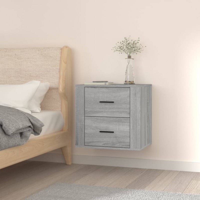 Wall-mounted Bedside Cabinet Grey Sonoma 50x36x47 cm