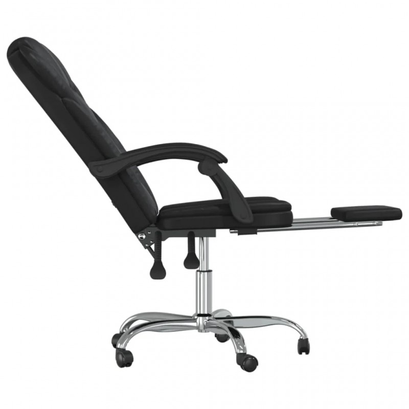 Reclining Office Chair Black Faux Leather Reclining Office Chair Black Faux Leather